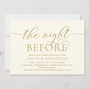 The Night Before, Modern Wedding Rehearsal Dinner Invitation
