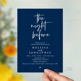 The night before, Modern Wedding Rehearsal Dinner Invitation