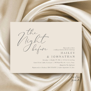 The Night Before, Modern Wedding Rehearsal Dinner Invitation