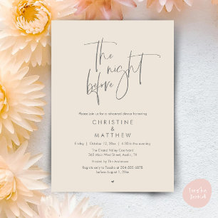 The Night Before, Modern Wedding Rehearsal Dinner Invitation