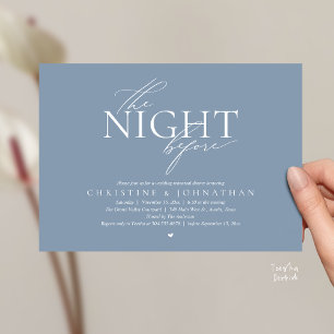 The Night Before, Modern Wedding Rehearsal Dinner  Invitation