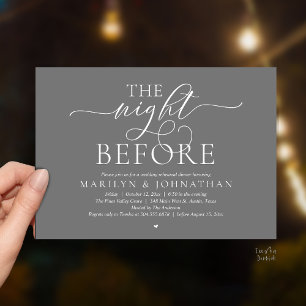 The Night Before, Modern Wedding Rehearsal Dinner Invitation