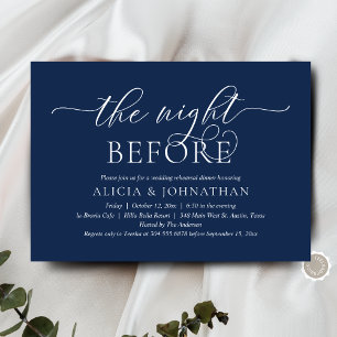The Night Before, Modern Wedding Rehearsal Dinner Invitation