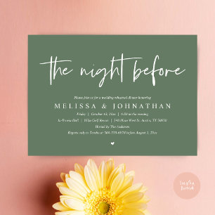 The Night Before, Modern Wedding Rehearsal Dinner Invitation