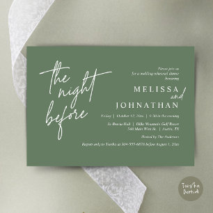 The Night Before, Modern Wedding Rehearsal Dinner Invitation