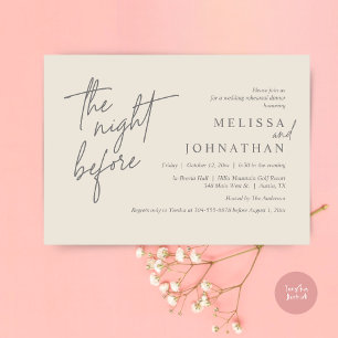 The Night Before, Modern Wedding Rehearsal Dinner Invitation