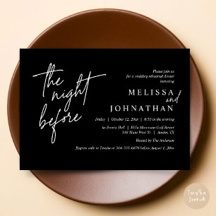 The Night Before, Modern Wedding Rehearsal Dinner Invitation
