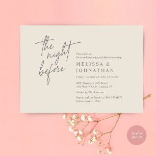 The Night Before, Modern Wedding Rehearsal Dinner Invitation