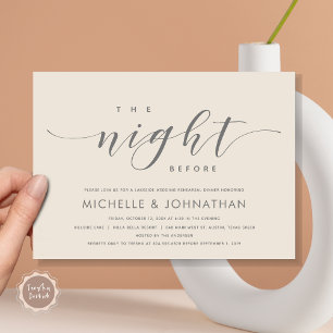 The Night Before, Modern Wedding Rehearsal Dinner Invitation