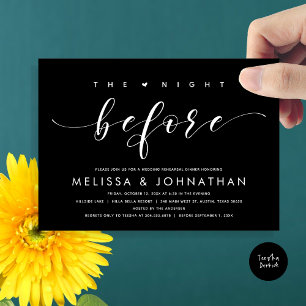 The Night Before, Modern Wedding Rehearsal Dinner  Invitation