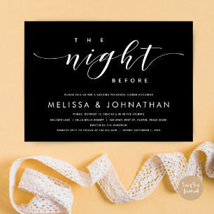 The Night Before, Modern Wedding Rehearsal Dinner Invitation