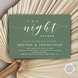 The Night Before, Modern Wedding Rehearsal Dinner  Invitation