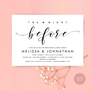 The Night Before, Modern Wedding Rehearsal Dinner  Invitation