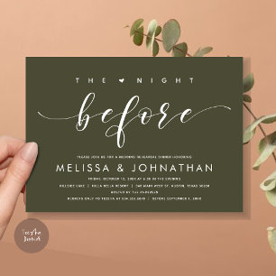 The Night Before, Modern Wedding Rehearsal Dinner  Invitation