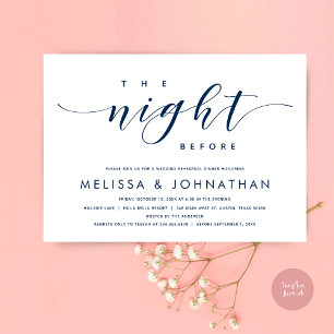 The Night Before, Modern Wedding Rehearsal Dinner  Invitation