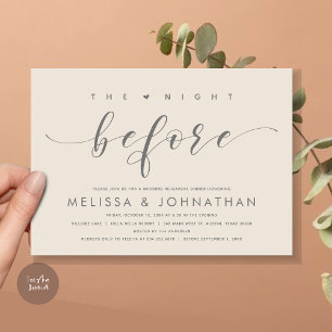 The Night Before, Modern Wedding Rehearsal Dinner Invitation