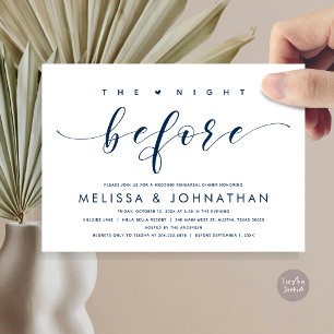 The Night Before, Modern Wedding Rehearsal Dinner  Invitation