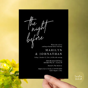 The Night Before, Modern Wedding Rehearsal Dinner Invitation