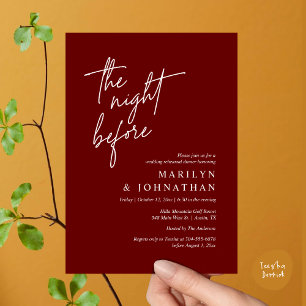 The Night Before, Modern Wedding Rehearsal Dinner Invitation