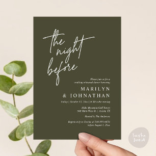 The Night Before, Modern Wedding Rehearsal Dinner Invitation