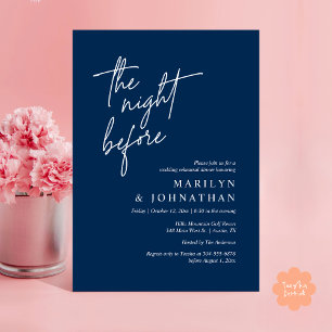 The Night Before, Modern Wedding Rehearsal Dinner Invitation