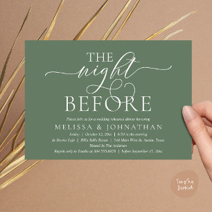 The Night Before, Modern Wedding Rehearsal Dinner Invitation