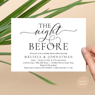 The Night Before, Modern Wedding Rehearsal Dinner Invitation