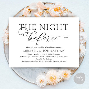 The Night Before, Modern Wedding Rehearsal Dinner Invitation