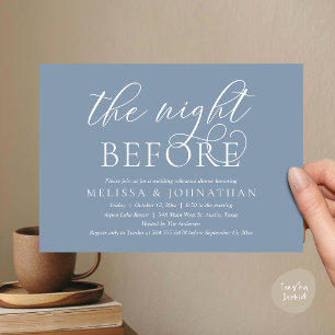 The Night Before, Modern Wedding Rehearsal Dinner  Invitation