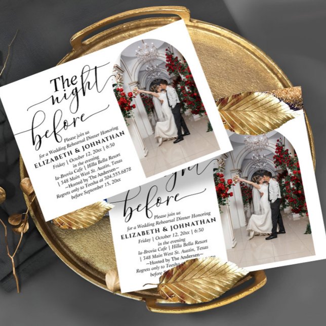 The Night Before Photo Wedding Rehearsal Dinner Invitation (Creator Uploaded)