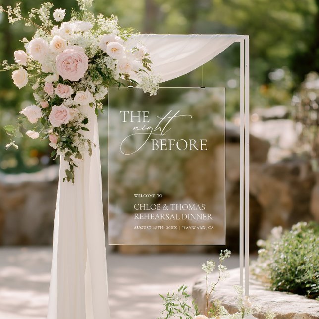 The Night Before Rehearsal Dinner Acrylic Sign (The Night Before Rehearsal Dinner Acrylic Sign)