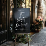 The Night Before Rehearsal Dinner Black Welcome Acrylic Sign<br><div class="desc">Spruce up your rehearsal dinner with a chic black welcome sign. Greet your guests with a handwritten-style script typography designed on acrylic, adding a modern flair to your decor. This trendy sign, "The Night Before, " not only sets the mood but also gives your guests a warm and memorable welcome....</div>