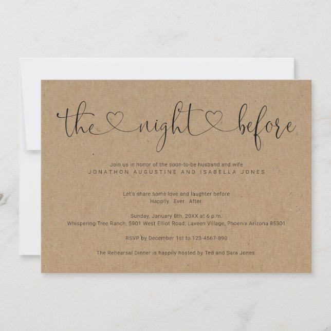The Night Before Rehearsal Dinner Invitation (Front)
