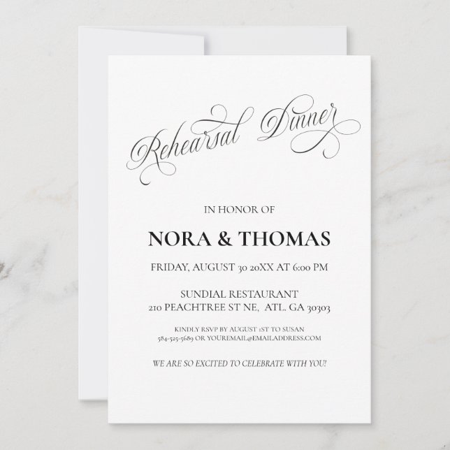 The Night Before Rehearsal Dinner Invitation (Front)