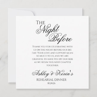 The Night Before Rehearsal Dinner Invitation