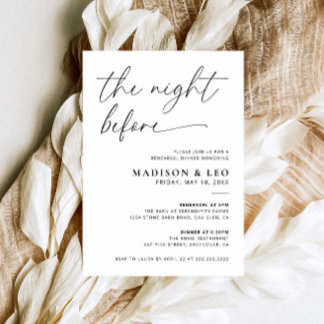 The Night Before Rehearsal Dinner Invitation