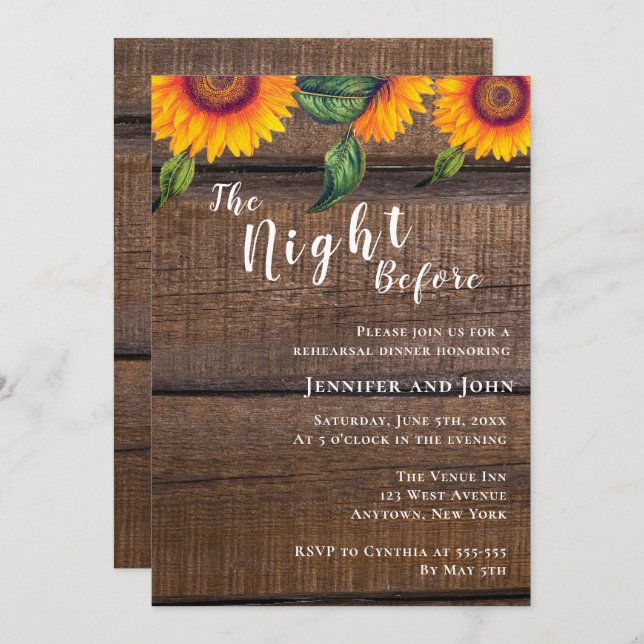 The Night Before Rehearsal Dinner Invitation (Front/Back)