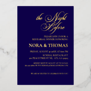 The Night Before Rehearsal Dinner Invitation blue