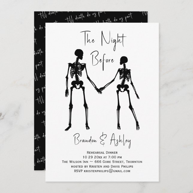 The Night Before Rehearsal Dinner Invitation White (Front/Back)