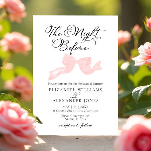 The Night Before Rehearsal Dinner Invitations Bow