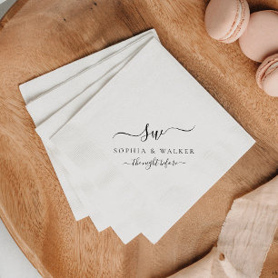 The Night Before Rehearsal Dinner Modern Elegant Napkin