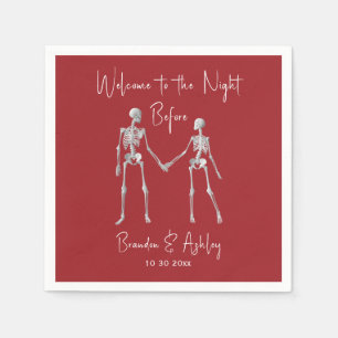The Night Before Rehearsal Dinner Napkins Red
