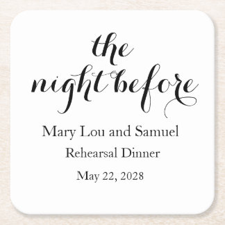 The Night Before Rehearsal Dinner Paper Coasters