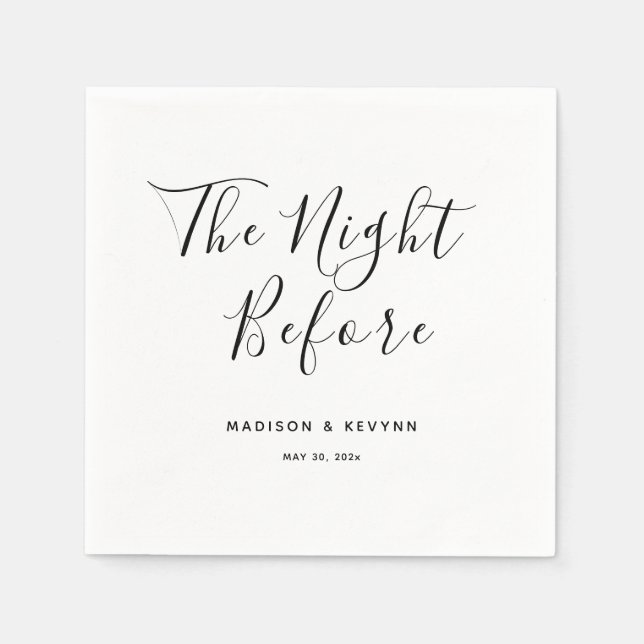 The Night Before Rehearsal Dinner Wedding Napkin (Front)