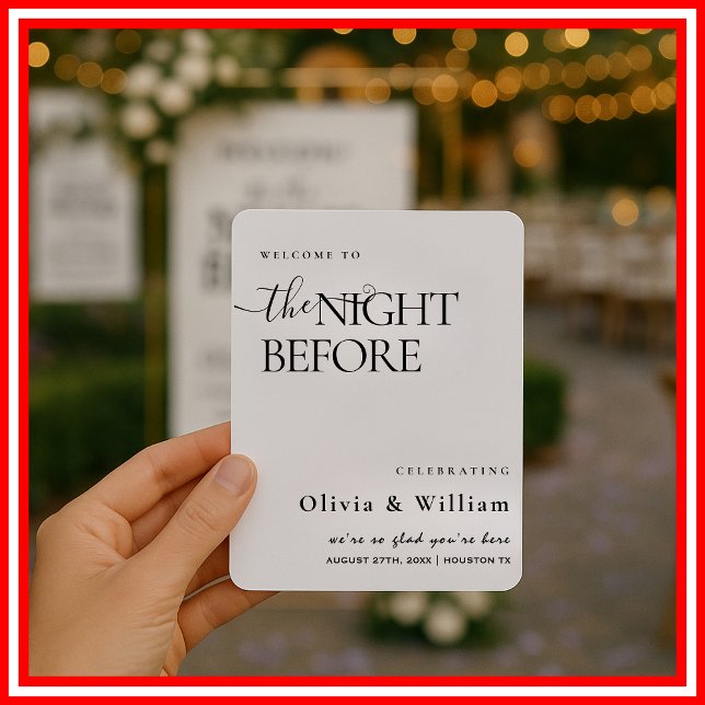 The Night Before Rehearsal Dinner Wedding Welcome  Invitation (Creator Uploaded)