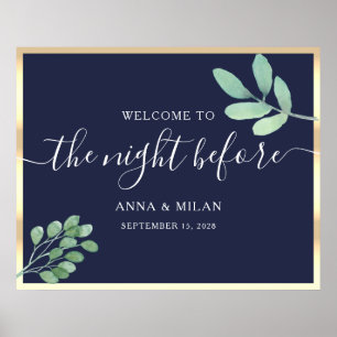 The Night Before Rehearsal Dinner Welcome Poster