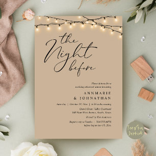 The Night Before Romantic Wedding Rehearsal Dinner Invitation