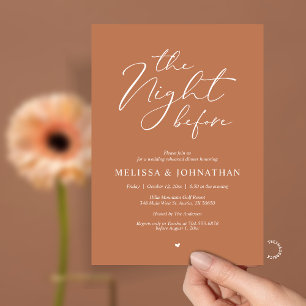 The Night Before Romantic Wedding Rehearsal Dinner Invitation