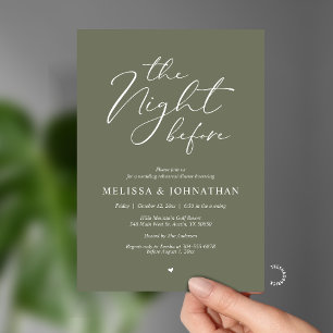 The Night Before Romantic Wedding Rehearsal Dinner Invitation