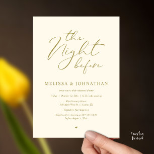 The Night Before Romantic Wedding Rehearsal Dinner Invitation